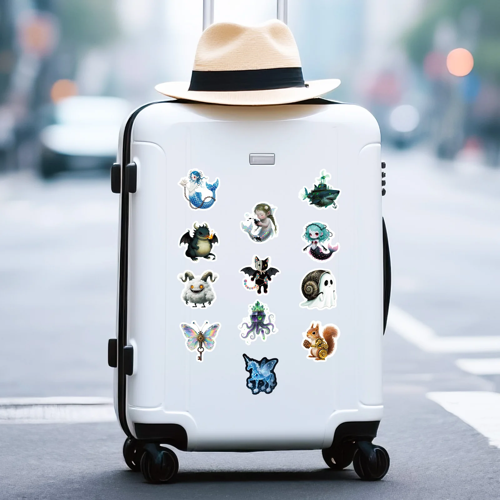 56 pçs absurd conto de fadas adesivos dos desenhos animados criatividade engraçado graffiti decoração diy notebook mala guitarra geladeira decalques