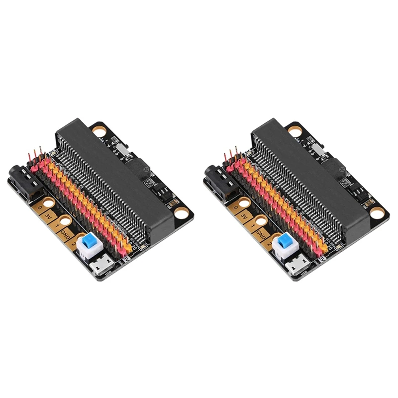 2X Micro-Bit Expansion Board IOBIT V2.0 Breakout Adapter Shield for BBC Micro:Bit Kids'S Python Graphics Programming