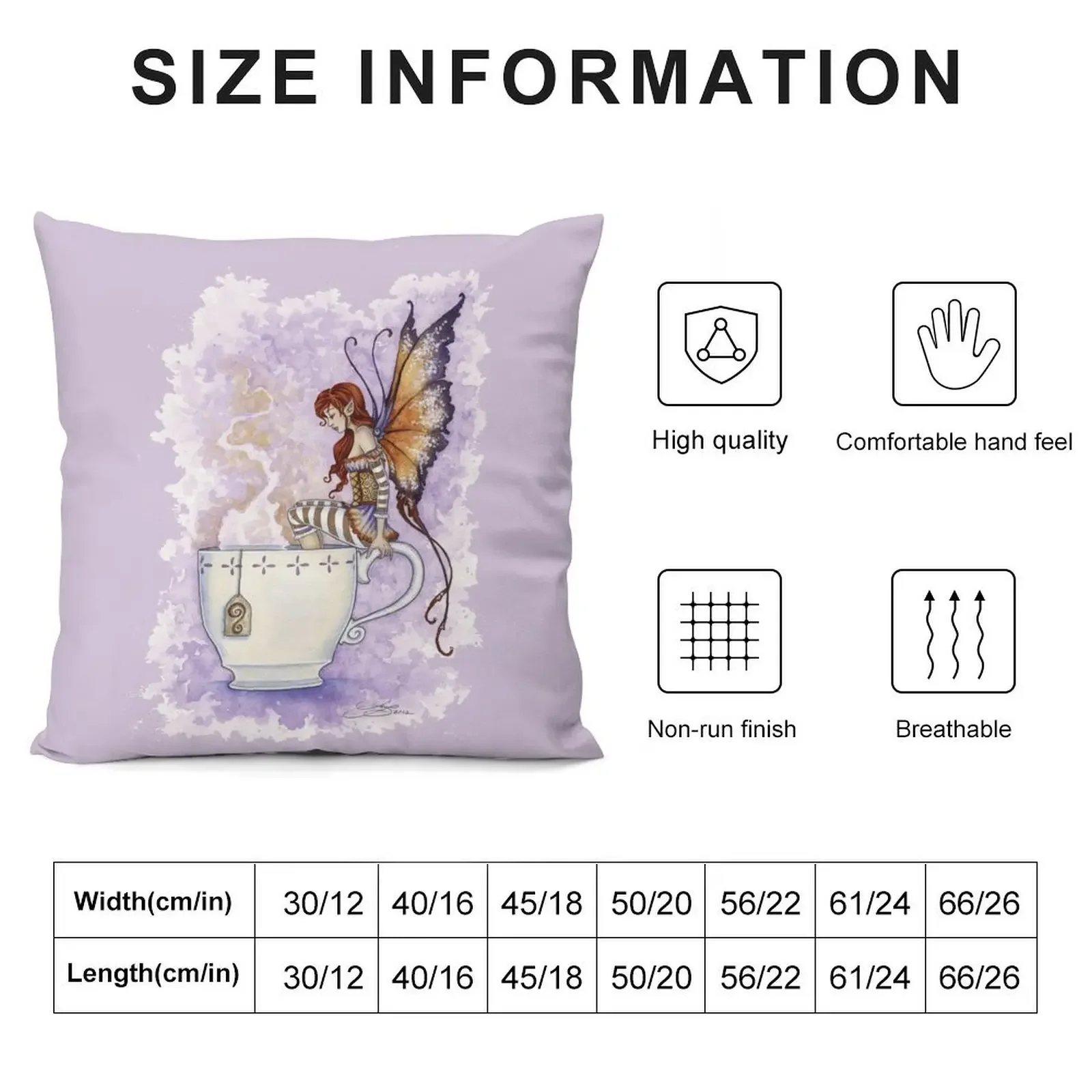 Warm Toes Tea Faery Throw Pillow anime girl pillow cover luxury luxury decor pillow