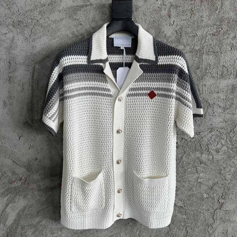 

Высококачественный свитер-поло с логотипом Casinoblank, вязаный в полоску, для женщин и мужчин, с возможностью индивидуального дизайна, комплект из хлопкового свитера и футболки.