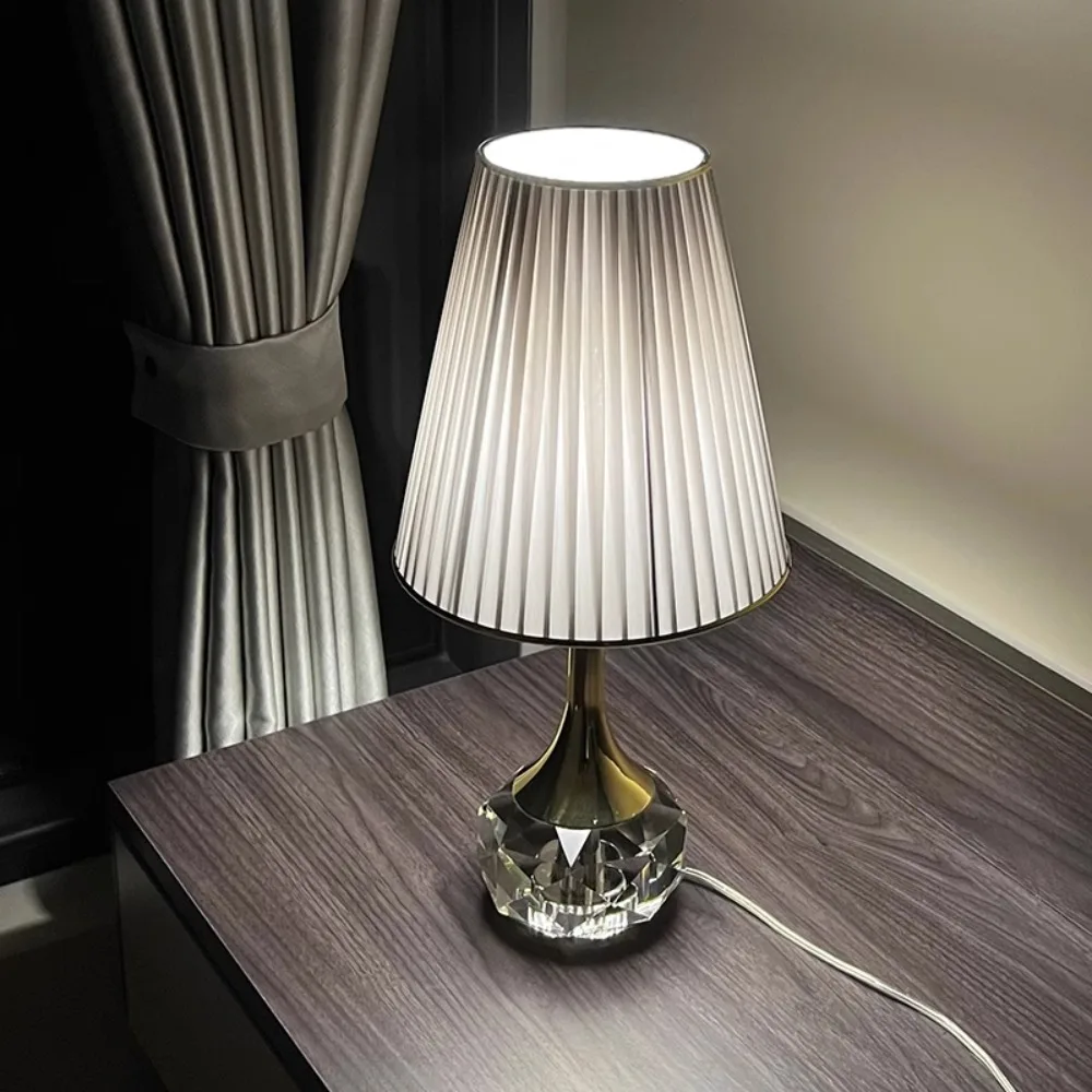 Factory Direct 2026 bedside crystal master bedroom perfume bottle gray desk lamp light luxury design atmosphere lamp bedside lam