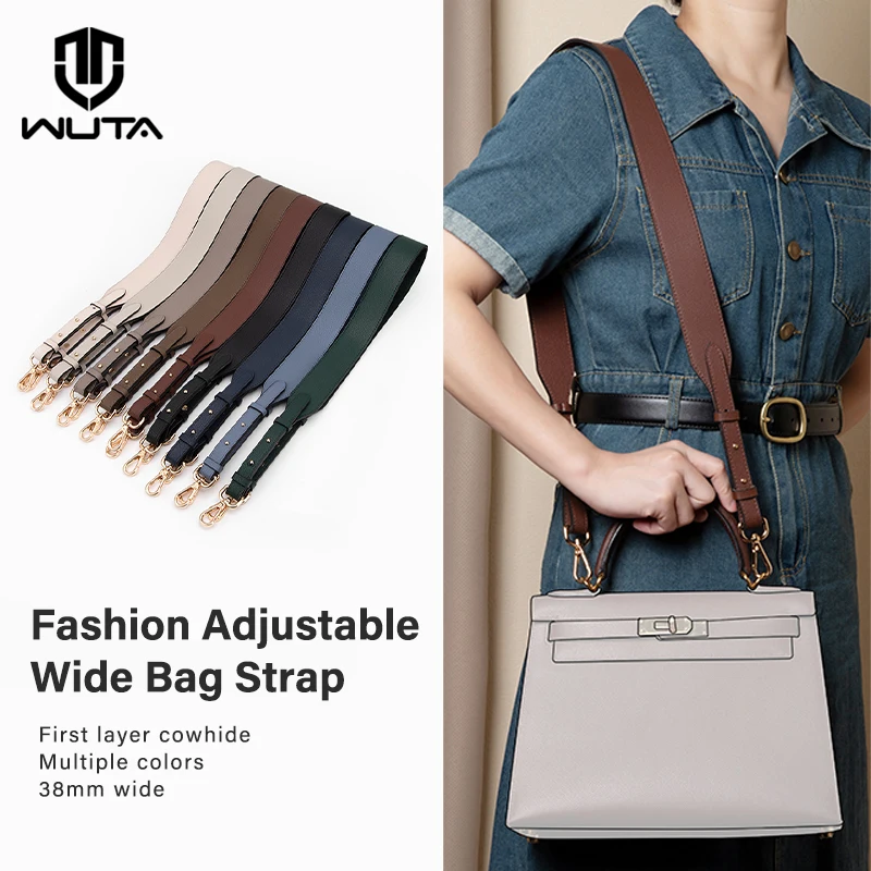 WUTA Top Layer Cowhide Genuine Leather Bag Strap Replacement for Cross Body Bag Purse Wide Shoulder Strap Handbag Tote Belts