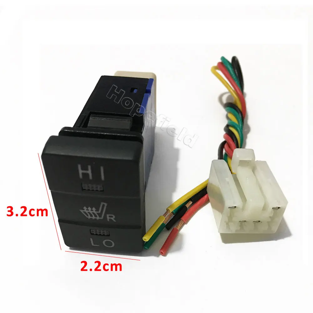 Seat Heating Control Switch for Toyota Blue LED Light Car Seat Temperature Heated Button with Wire car accessories