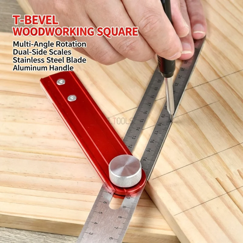 22/30cm Woodworking T Bevel Angle Ruler Aluminum Alloy Adjustable Marking Gauge Multifunctional Combination Miter Measuring Tool