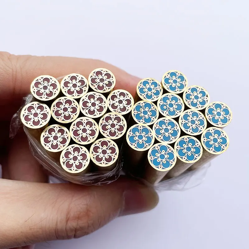 1pc 8mm Colored Flower Resin Filling Mosaics Pin Rivets for Knife Handle Decorative Material Mosaic Rivet Brass Tube Length 60mm