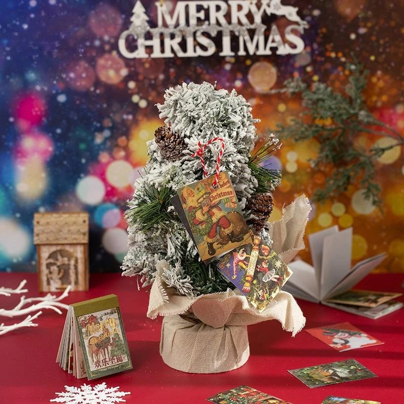 JIANWU Vintage Christmas Tree Santa Claus Landscape Sticker Book Creative DIY Journal Material Collage Scrapbooking Stationery