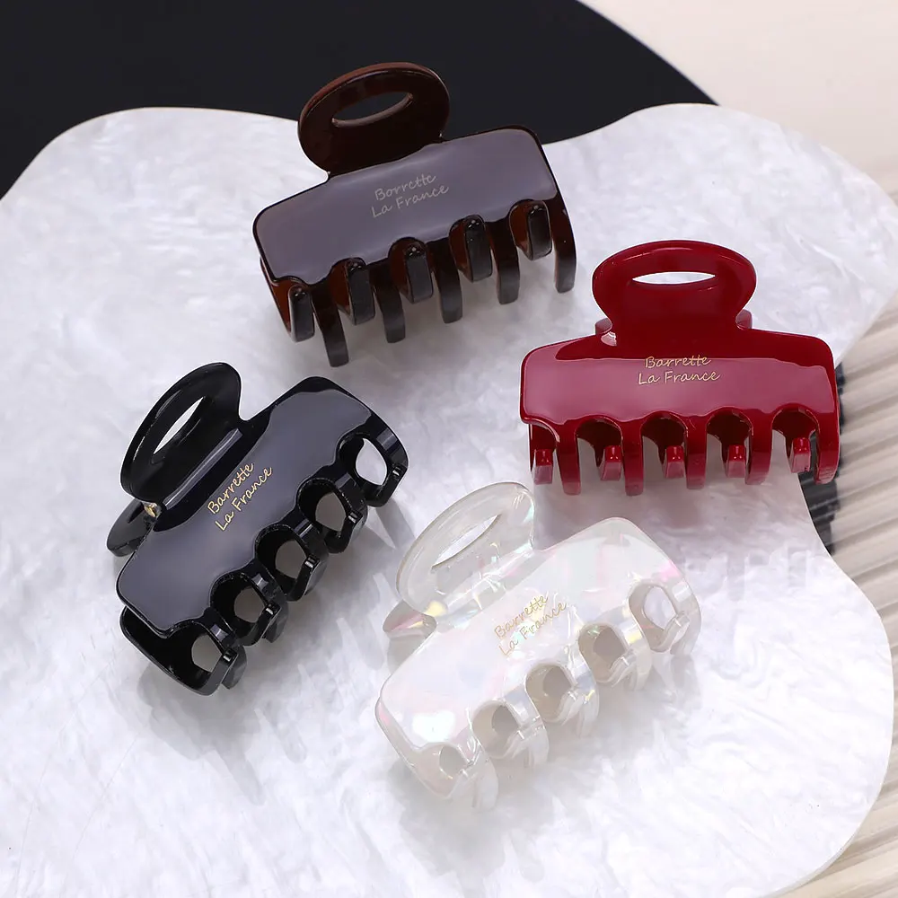 Red Acetate Hair Crabs 5.5cm Long Hair Clips for Girls And Women Korean Fashion Tie up Hair Accessories