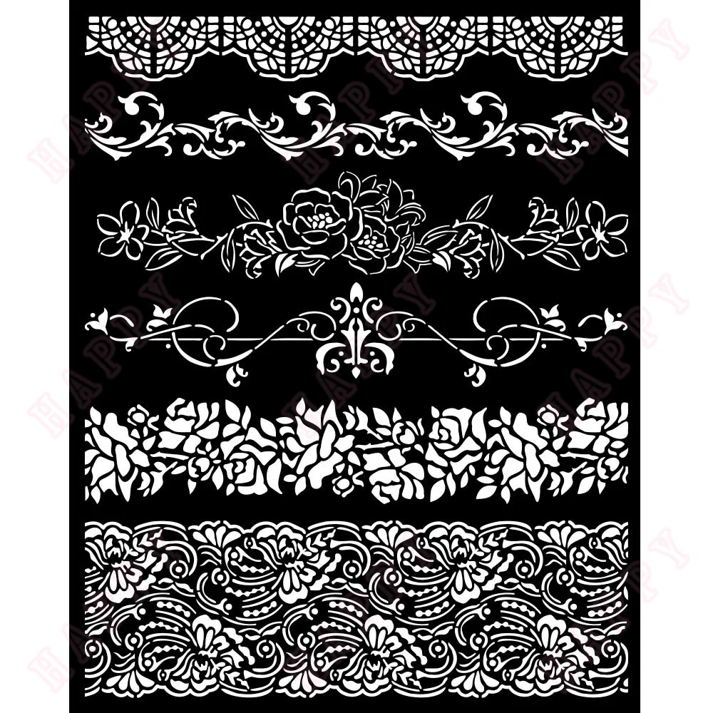 Forever Borders Stencil Embossing Mold Scrapbooking Paper Template Decoration 2024 Rose pattern Stencil lace pattern holiday