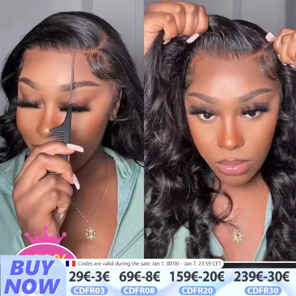 Vrvogue Wear And Go Glueless Wig Natural Black Body Wave Lace Front Wig 100% Human Hair 6x4 Lace Closure Wig For Woman On Sale