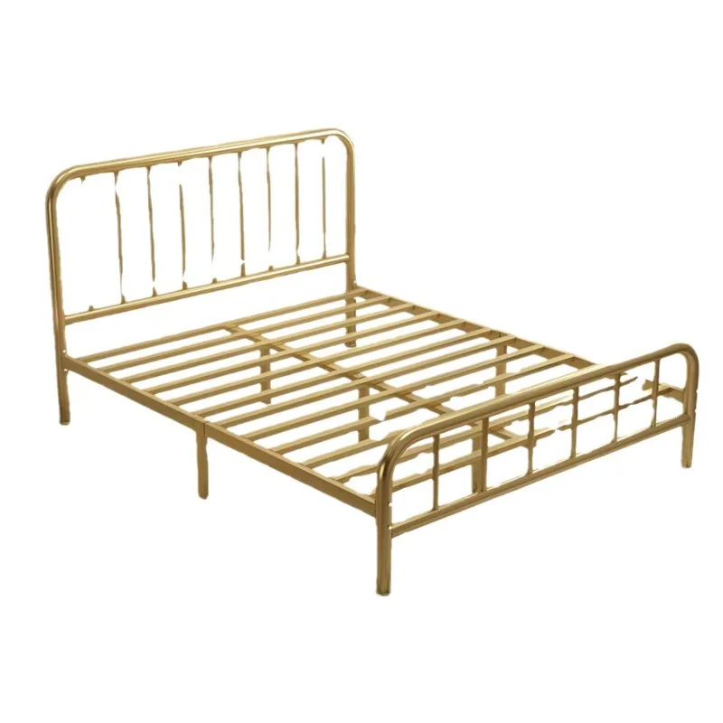 

Modern simple double iron bed, thick and thickened household wrought iron bed, adult and child single steel frame bed