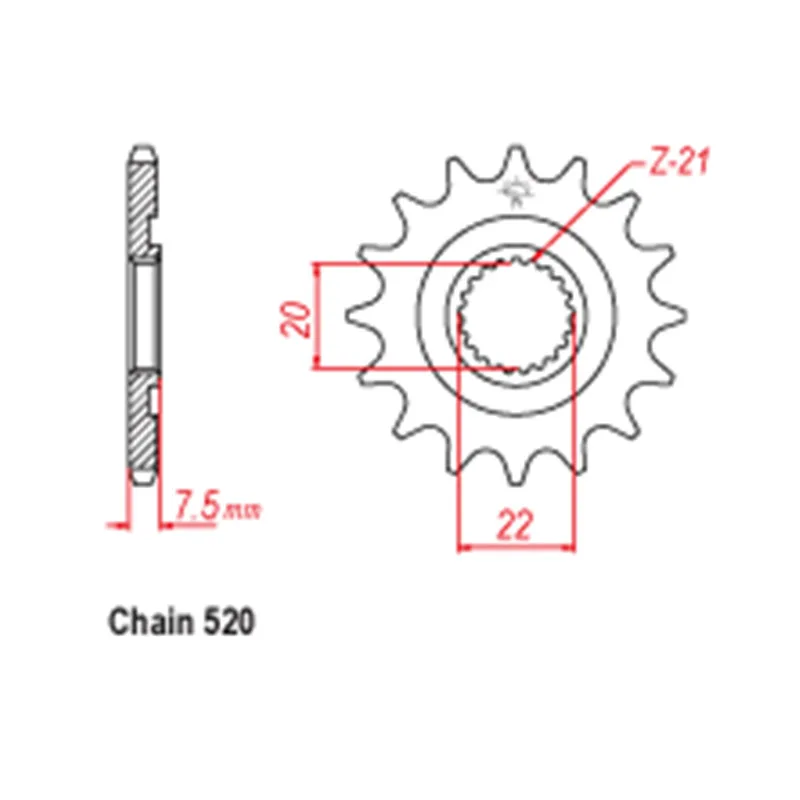 OZOEMPT 520-13T Motorcycle Front Sprocket Apply to CR125 R-4,5,6,7   CRF250 R-4,5,6,7,8,9,A   R-B,C,D,E   R-F,G,H   R-A