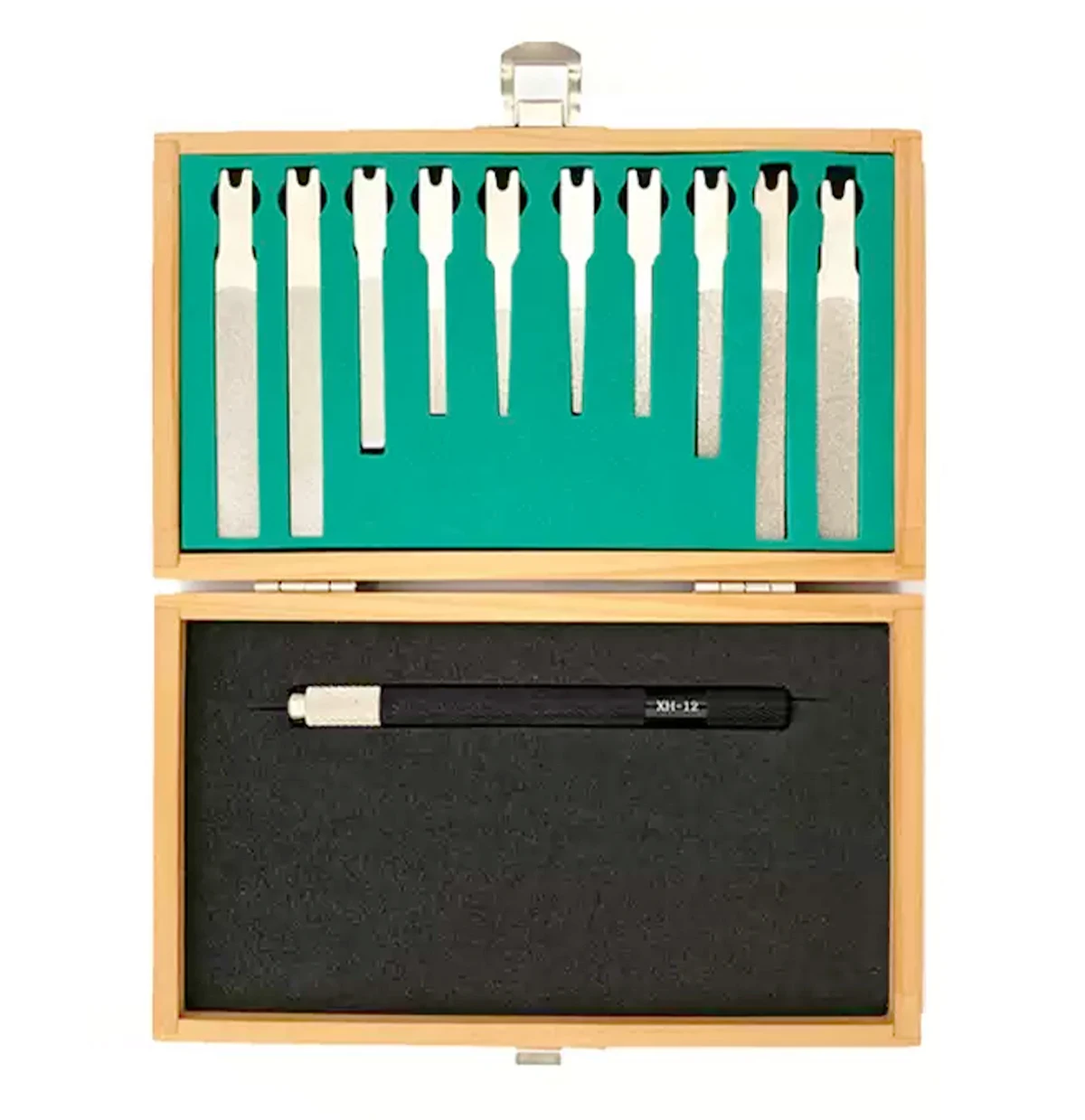 Besdia FAS-100T Needle File Set with Handle, Bendable for Mold/Precision Grinding & Polishing, Wooden Case