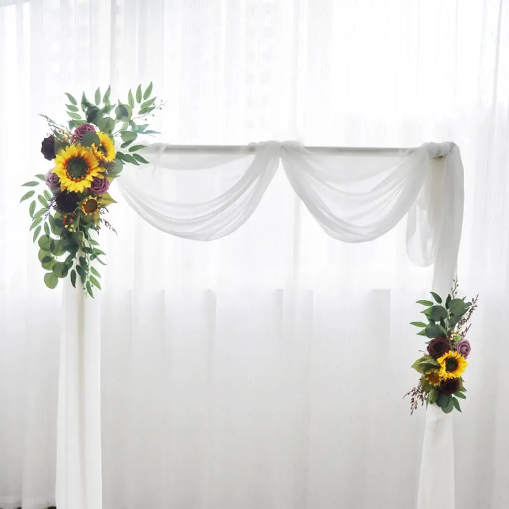 Artificial Flower Swag Sunflowers Rustic 2Pieces for Home Backdrop