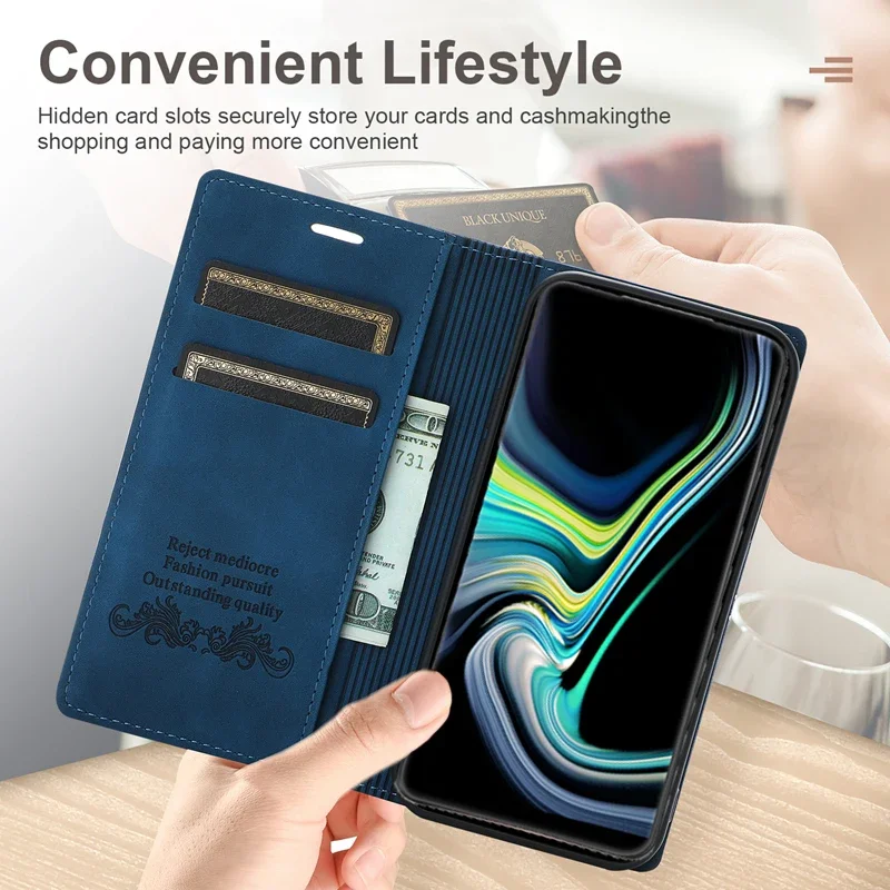 Wallet Flip Business Slot Magnetic Leather Case For Xiaomi Redmi 15C 14C 13C 12C 10C 9 9A 9C 9T Note 14 Pro 14S 13 12S Cover