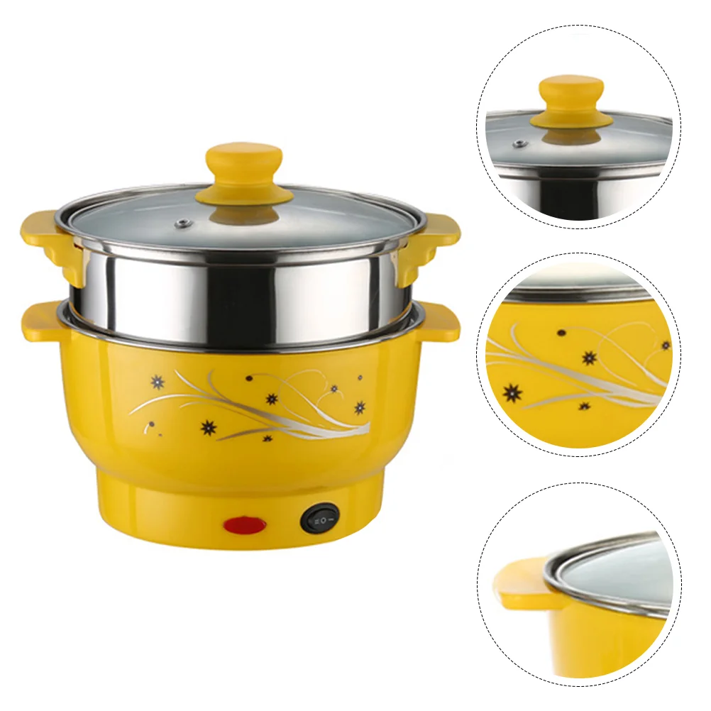 Electric Hot Pot Stainless Steel Steamer Multifunctional Boiling Kier Double Layers Stockpot