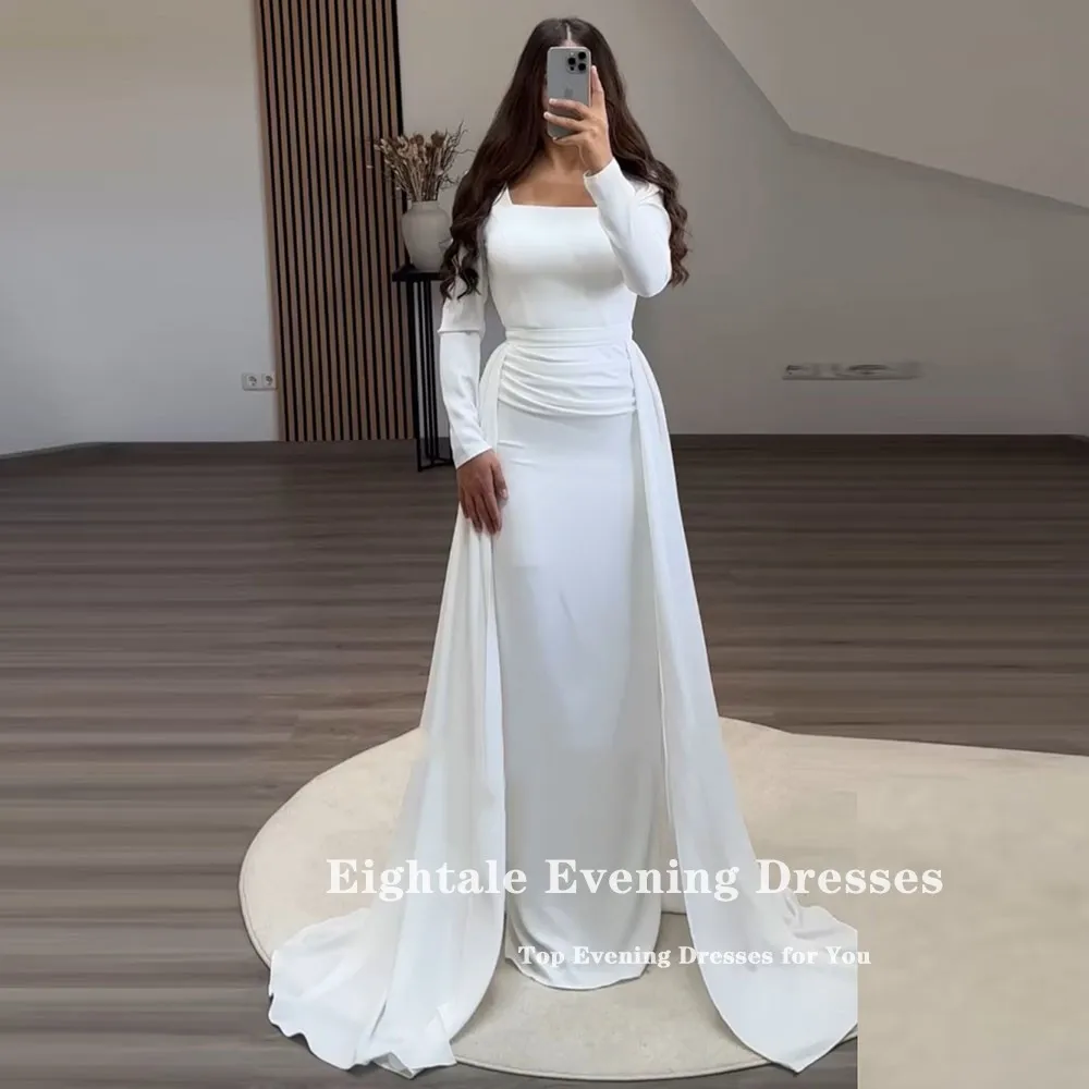 Eightale Saudi Evening Dress Long Sleeves Mermaid Wedding Party Prom Gown Customized Strecthy Ballkleider