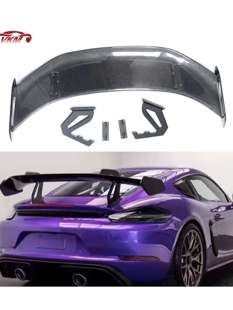 Voor Porsche Cayman Boxster 981 986 987 718 GT4 GTRS 2013 + Koolstofvezel Kofferbak Eend Spoiler Wing Body Kits FRP Accessoires - afbeelding 2