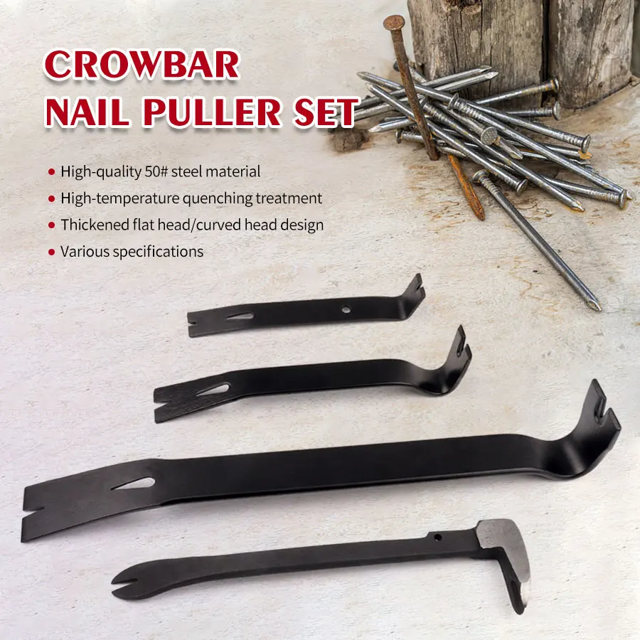 2pcs/5pcs Heavy-Duty and Mini Nail Lifting Pry Bars, Perfect for Home Renovation, Woodworking Projects, and Various DIY Tasks