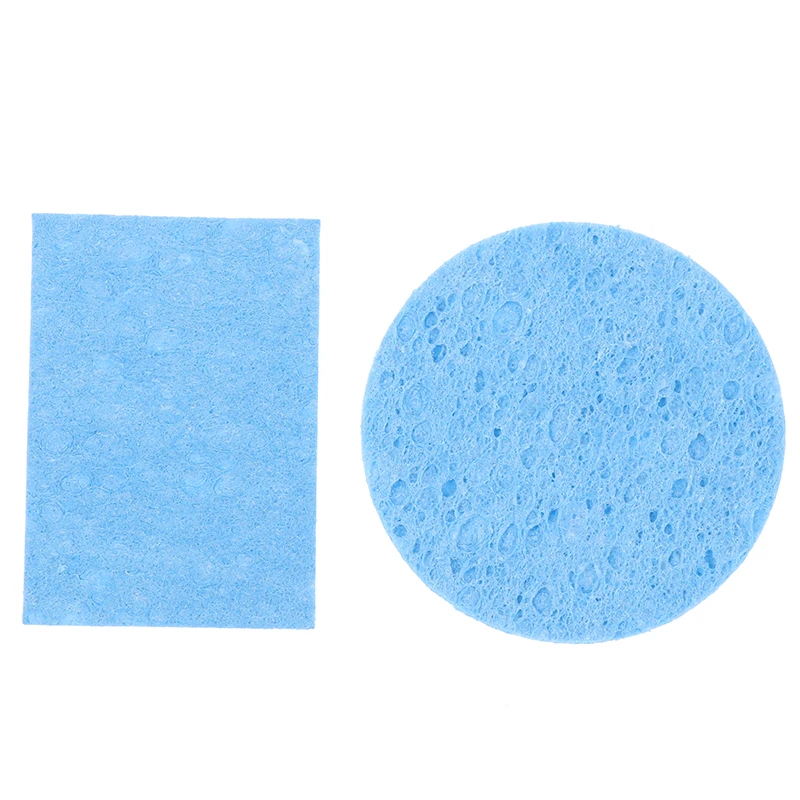 10Pcs Blue Rectangle/Round Soldering Sponge For BGA Soldering Iron Tip Cleaning Welding Head Cleaner Tools