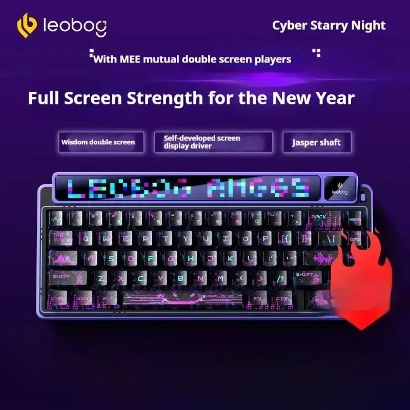 LEOBOG AMG65 Mechanisch Toetsenbord Drie Modus RGB Hot Swap Gaming Toetsenbord TFT LED Scherm PBT 67 Toetsen Gamer Accessoires Geschenken