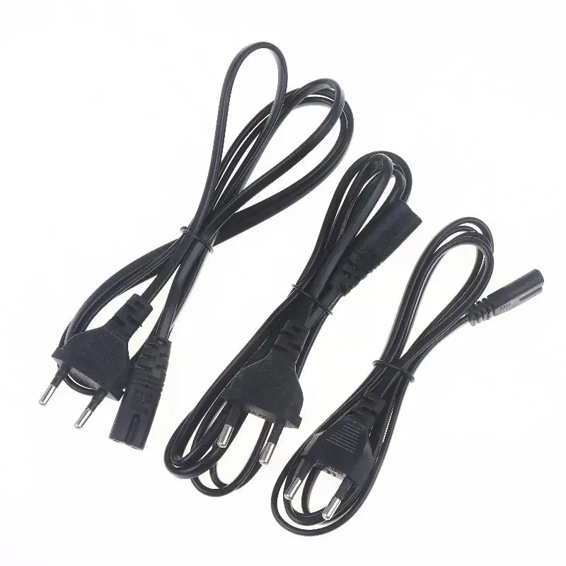 △1/3/5Pcs 2 Prong Extension Cord EU Power Cable C7 Figure 8 Euro Power Cord For   TV Monitor Power Supply   Charger
