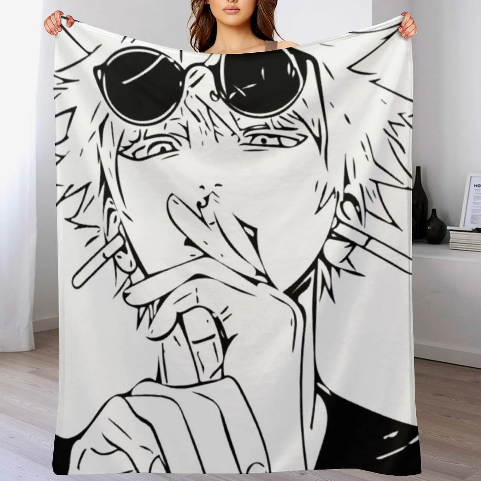 

Gojo Satoru Sticker Throw Blanket Luxurious Soft Blanket Holiday Gift for Family