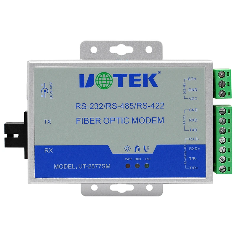 Módem Industrial Serial RS232 RS485 RS422 Convertidor Convertidor De Fibra Óptica UOTEK UT-2577SM RTS