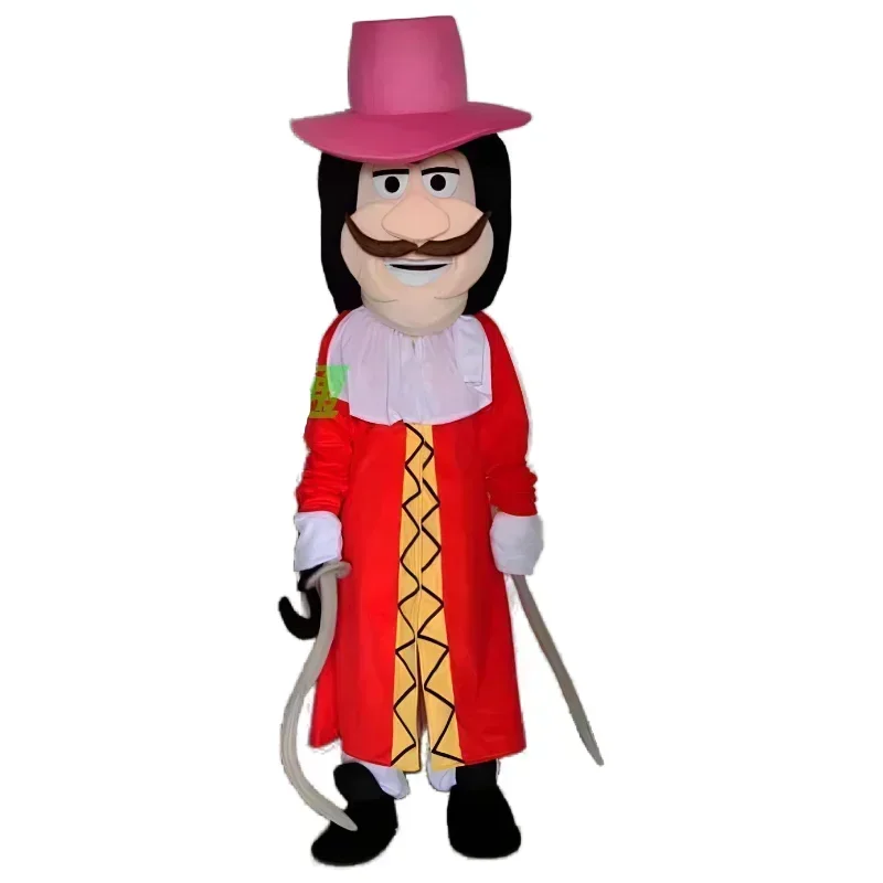 adult pirate mascot costume cartoon character captain hook mascot suit for carnival party