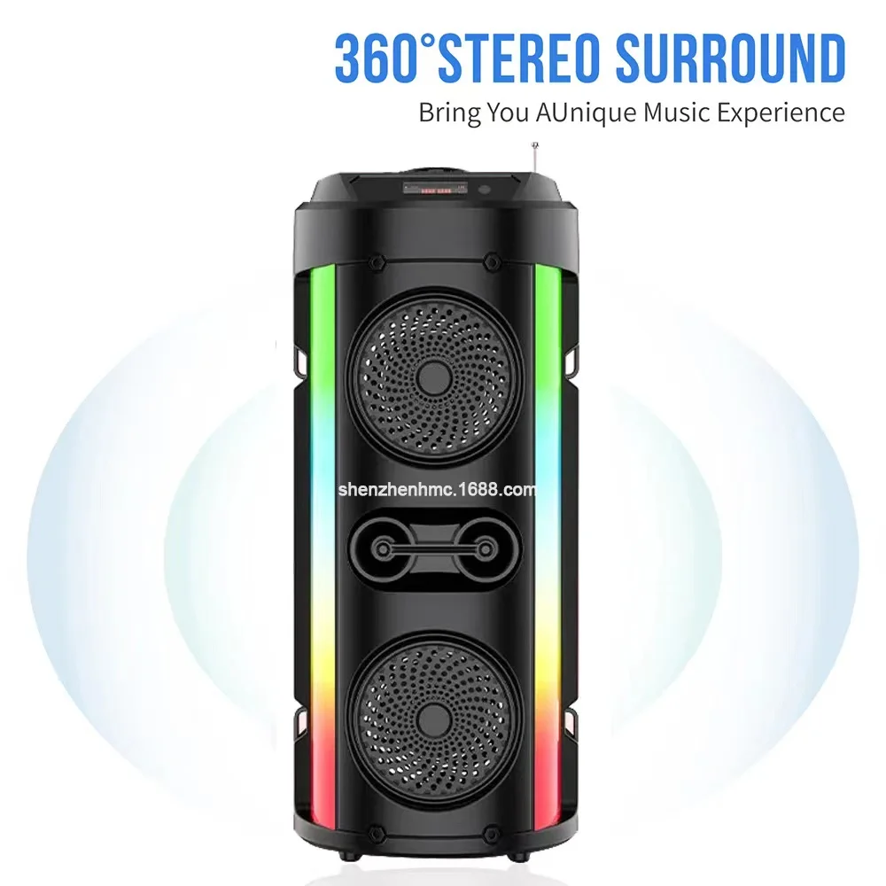 High-power Bluetooth Speaker Box Portable Column Stereo Surround Wireless Subwoofer Square Dance Outdoor Sound box Speakers PC