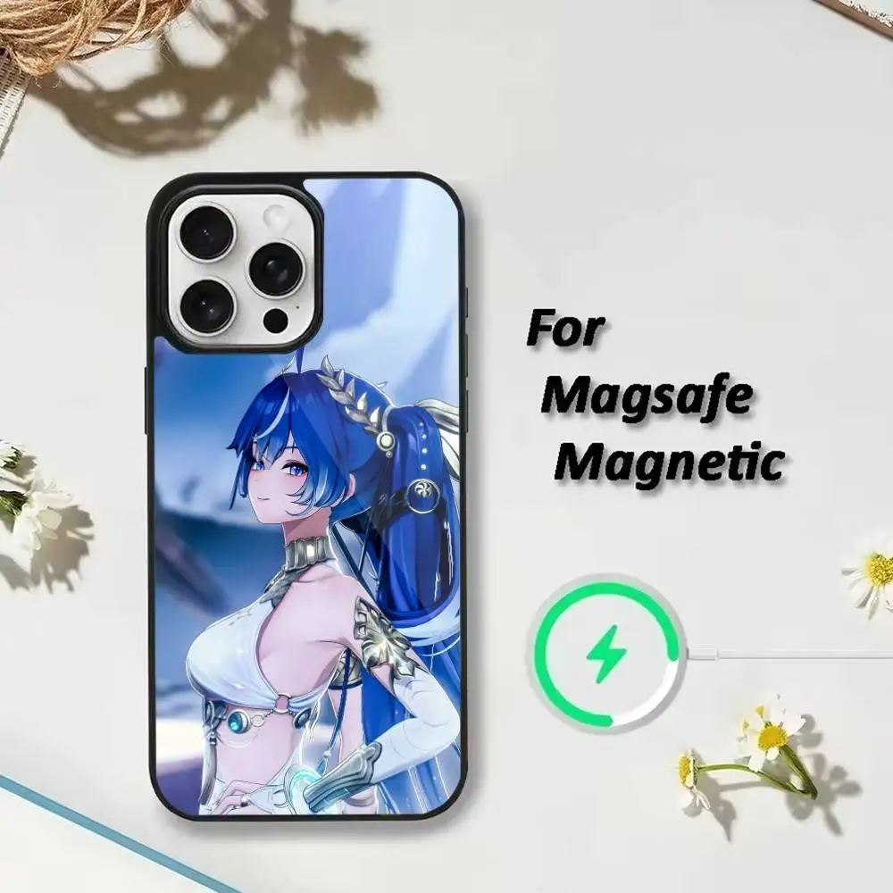 W-wuthering waves L-Iuno  Phone Case For iPhone 17,16,15,14,13,12,Plus,Pro,Max For Magsafe Magnetic Wireless Charge