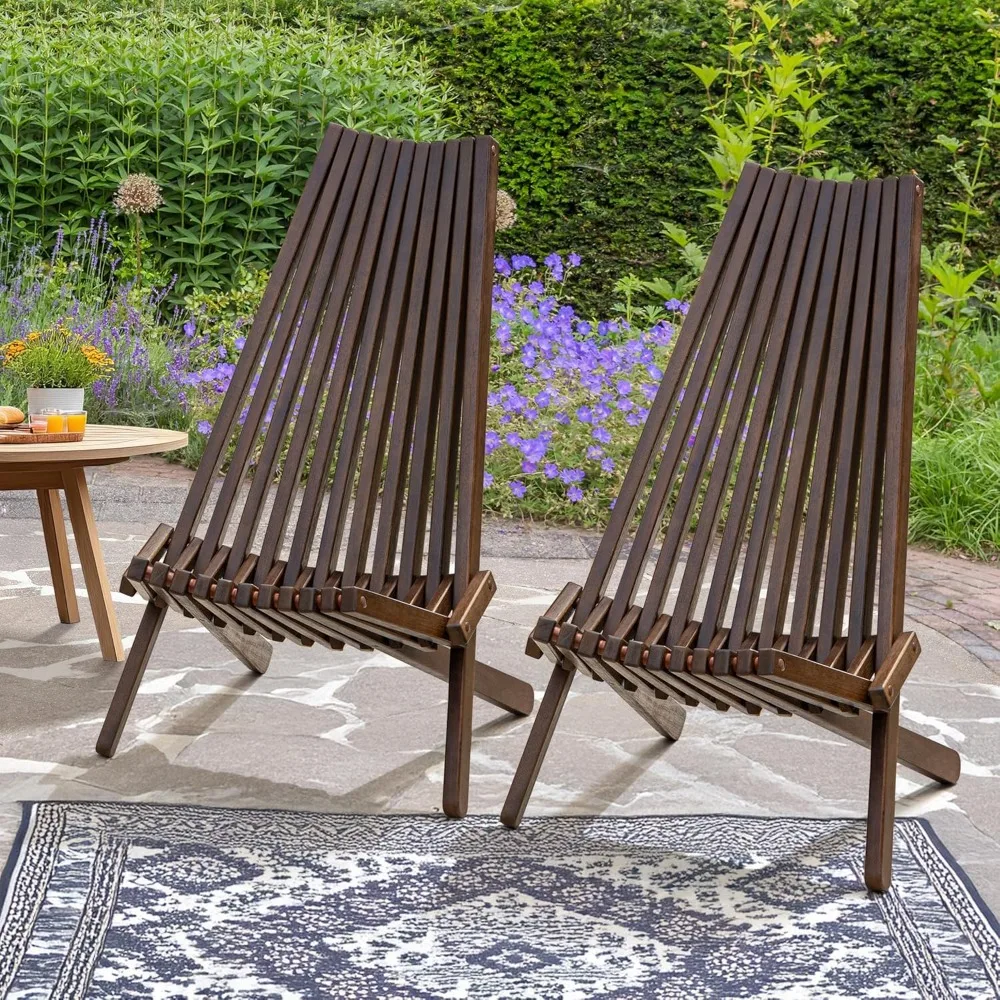 

elina fsc eucalyptus tamarack chairs, 300lbs capacity modern adirondack style, wooden folding seats, for fire pit outdoor & ind