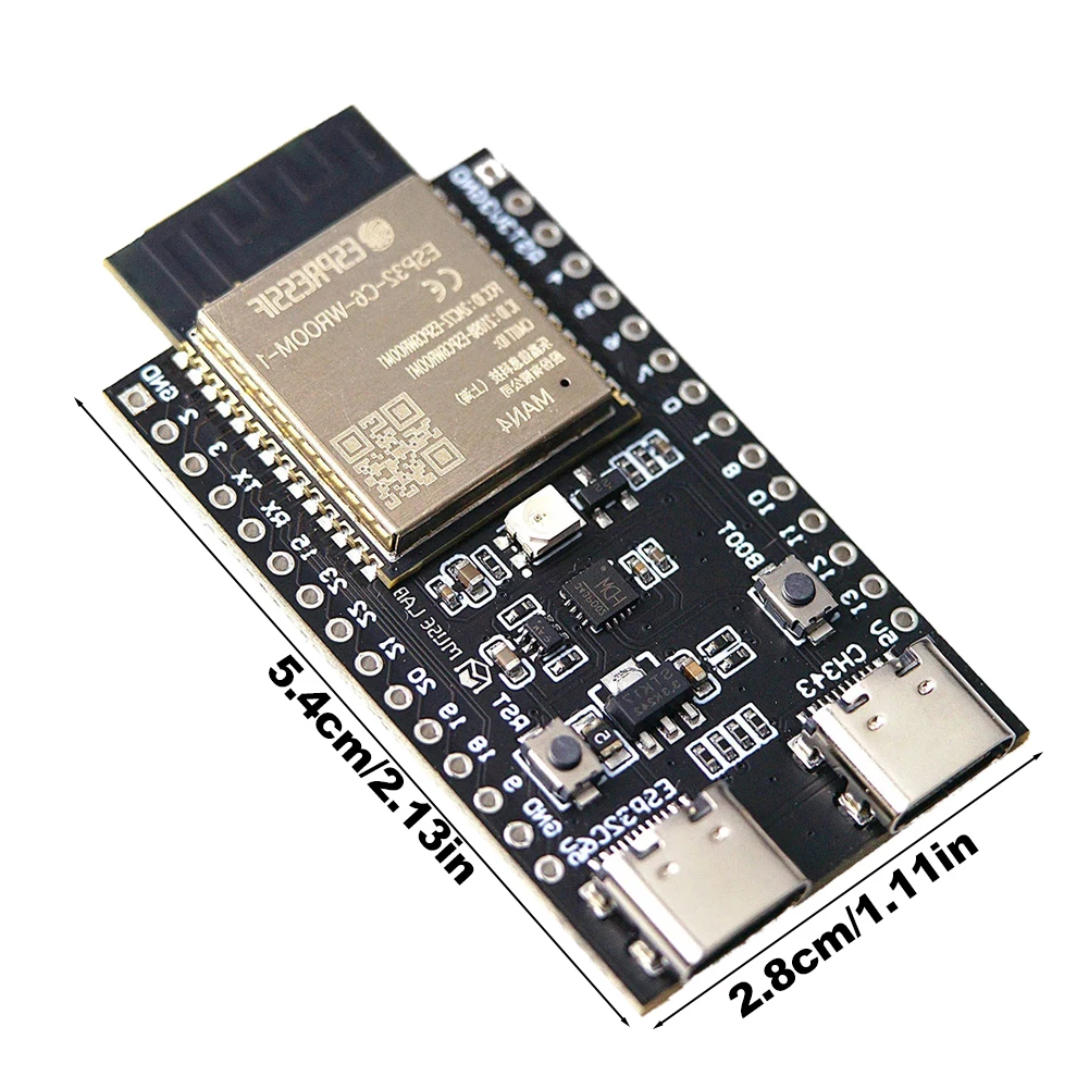 Módulo de desarrollo de ESP32-C6 1-10X, WiFi, Bluetooth, Compatible con ESP32-C6-WROOM-1, placa de sistema mínima, doble tipo C RISC-V 512KB SRAM