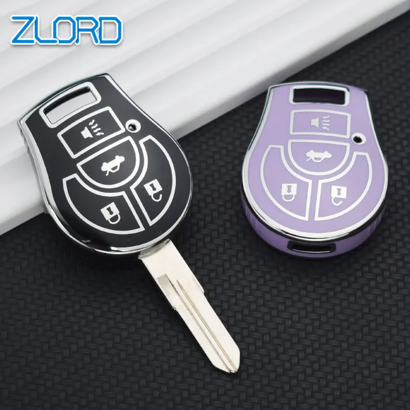 Soft Tpu Car 4 Button Remote Key Case Fob For Nissan Micra Qashqai Maxima Altima Sentra Versa Cover Holder Keychain Protector