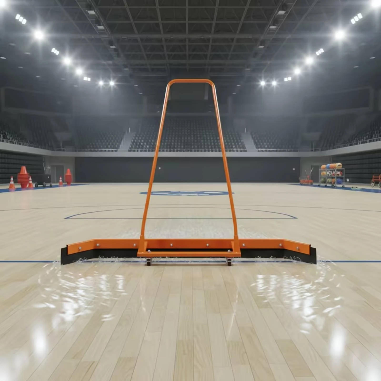 Water Scraper with Wheels Industrial Rolling Floor Squeegee Floor Squeegee Multi-Surface Long-Lasting for Court Cleaners
