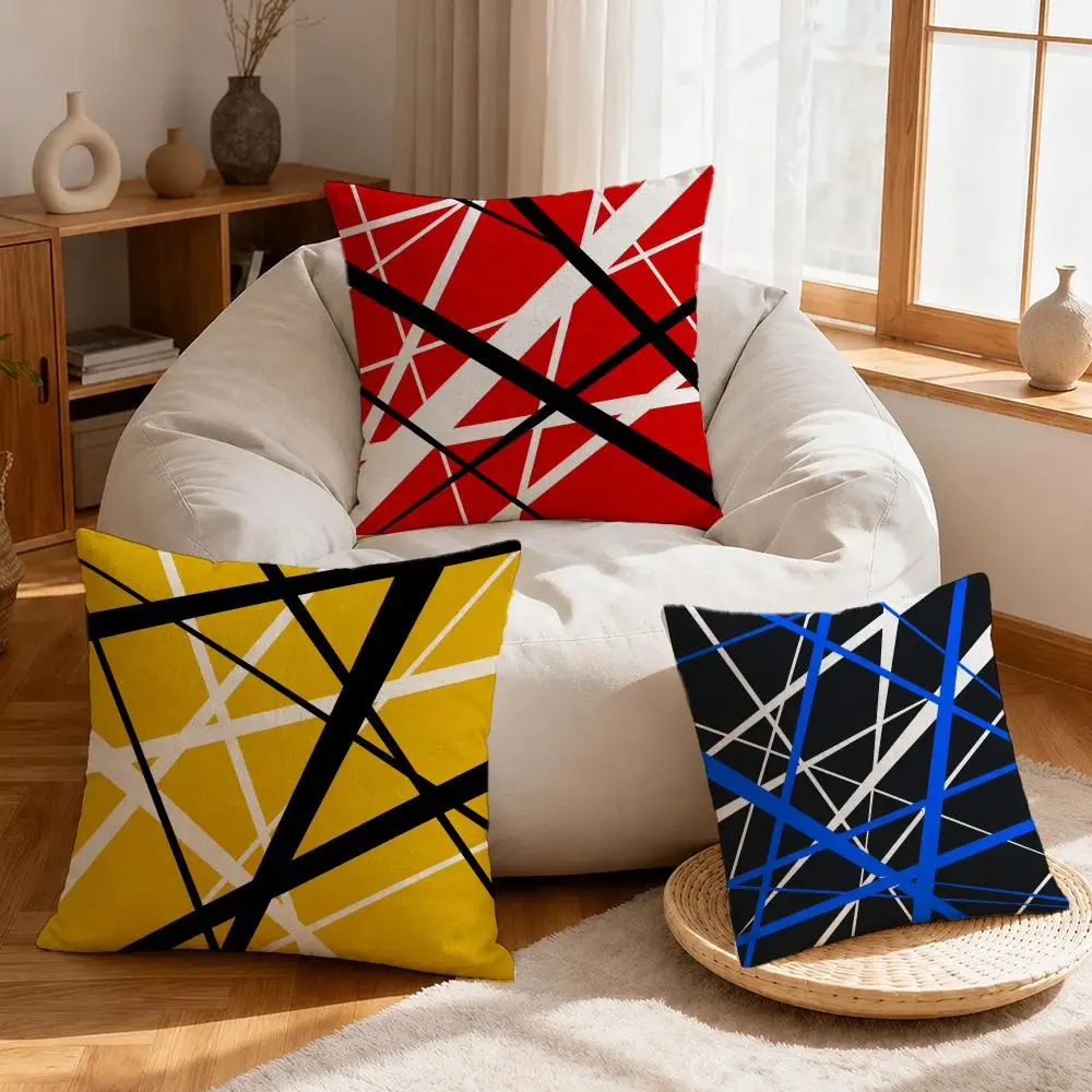 Guitar Frankenstrat Cushion Cover Linen Anti-Mite Antibacterial Cushion Cover Invisible Zipper Sofa Decor