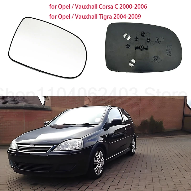 for Opel/Vauxhall Corsa C 00-06 Tigra 04-09 Reverse rearview mirror reflector surface heated glass automotive accessories