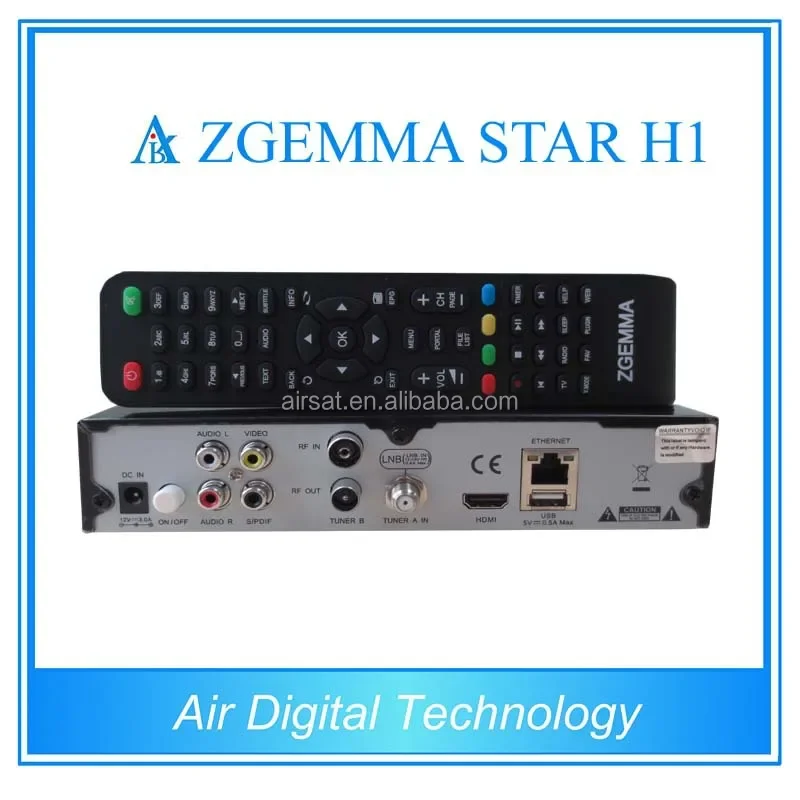 Zgemma H1ดาว1080P ลินุกซ์ OS ทีวีถอดรหัสสองจูนเนอร์ในตัว DVB-S2 + C กับ CA