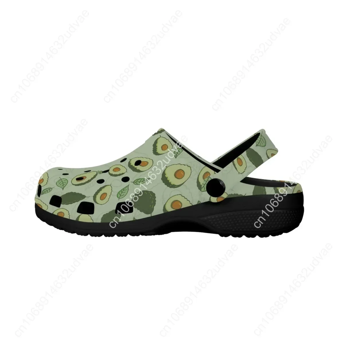 2023 Casual Indoor Slippers Cute Avocado Designer Beach Sandals Unisex Breathable Slip-on Hole Flats Shoes Female Dropshipping