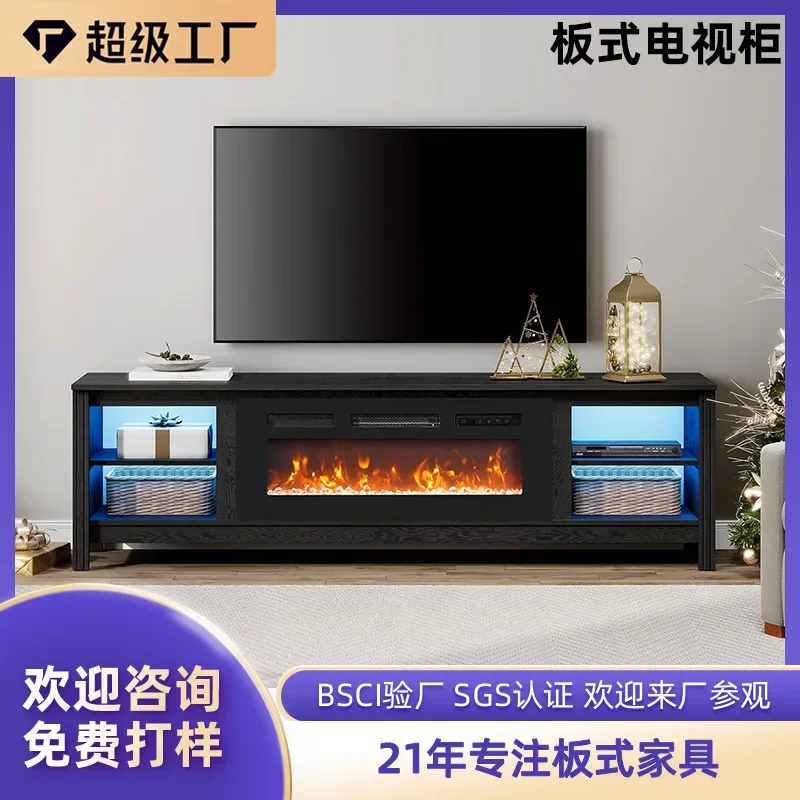 خزانة تلفزيون مدفأة قهوة بسيطة أرضية عصرية لتخزين أثاث غرفة المعيشة