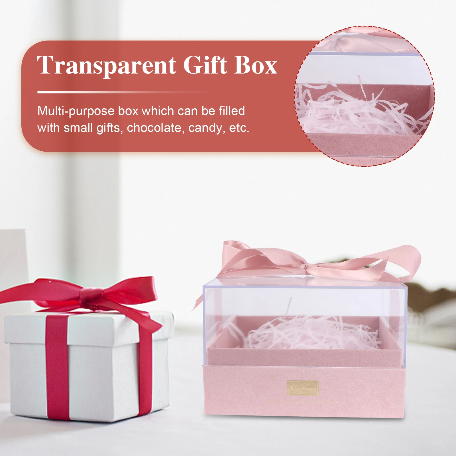 

1Pcs Durable Acrylic Gift Box Wedding Candy Case Multi Purpose High Class Material Decorative Box Wedding Gift Case