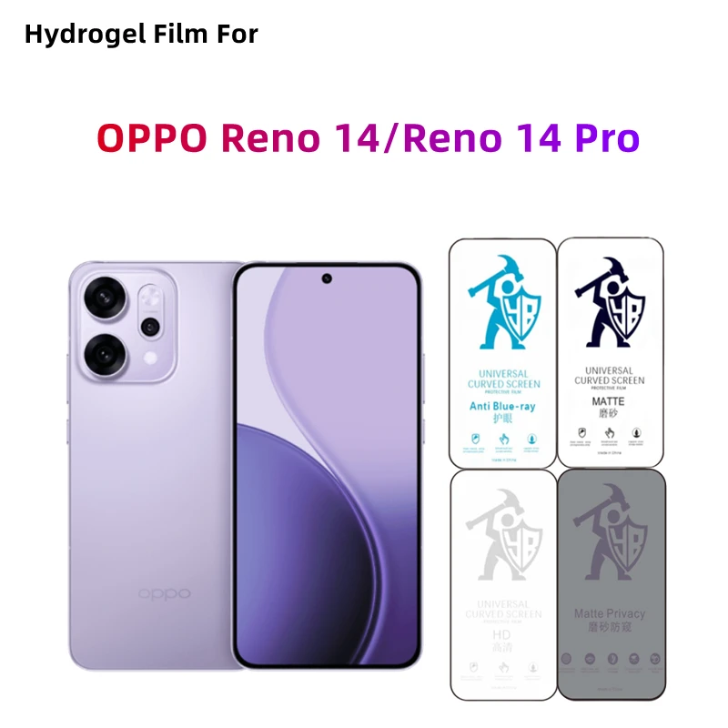 

2 шт. матовая гидрогелевая пленка для OPPO Reno 14 Pro HD защитная пленка для экрана для OPPO Reno 14/14Pro уход за глазами антишпион матовая защитная пленка