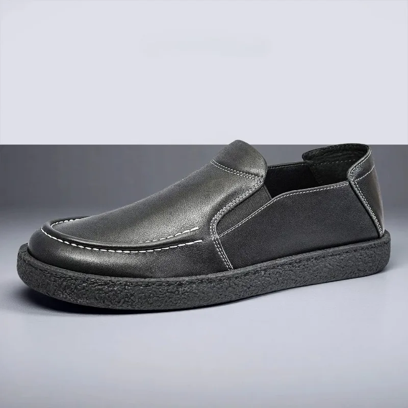 Designer Luxury Casual Shoes Men's Spring Summer Fashion Slio on Genuine Leather Thick Sole Breathable Loafers Male Flats