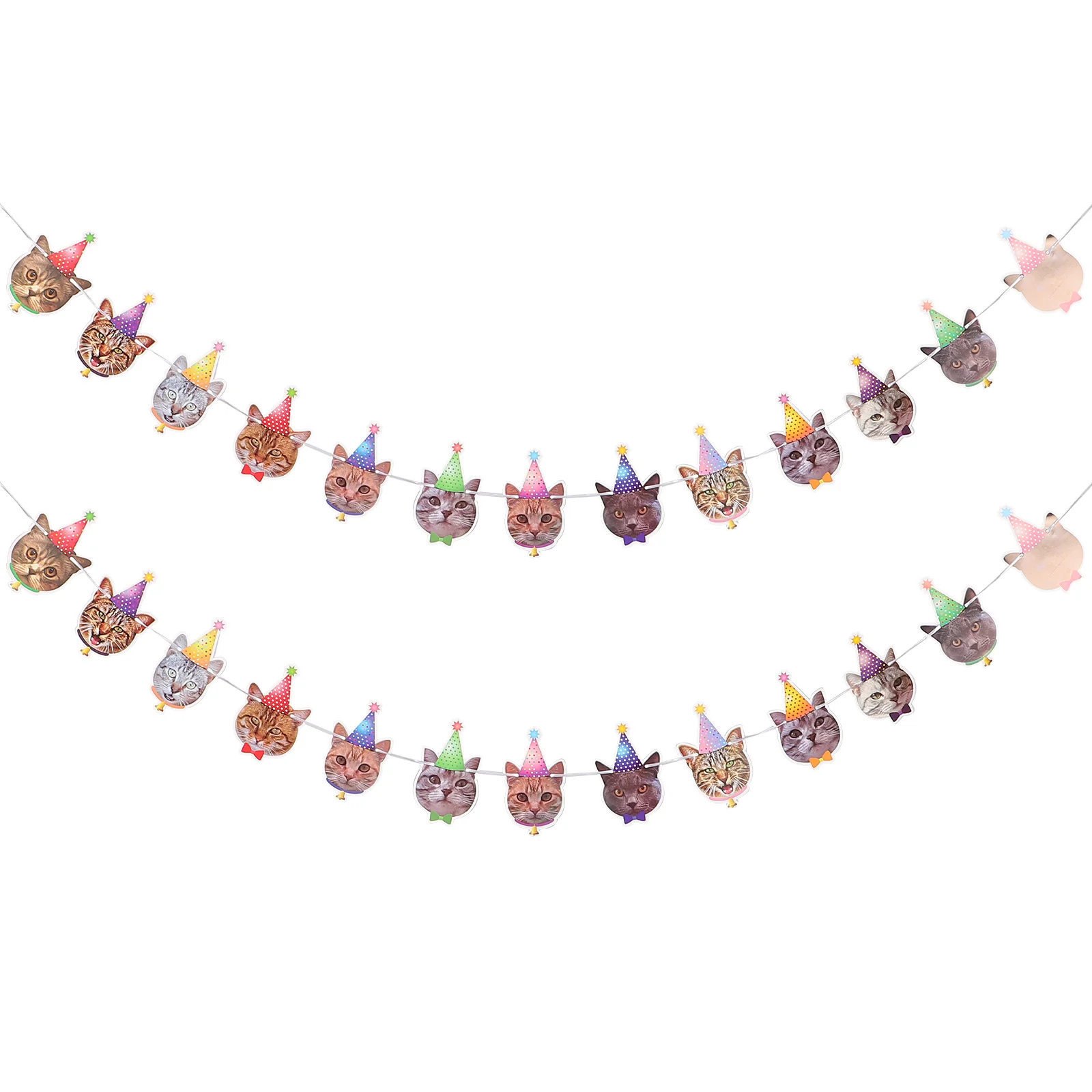 Cartoon Cat Banner Garland For Birthday Party Theme Decorations Stylish Animal Banners Hanging Decor Holiday Diy Decorations