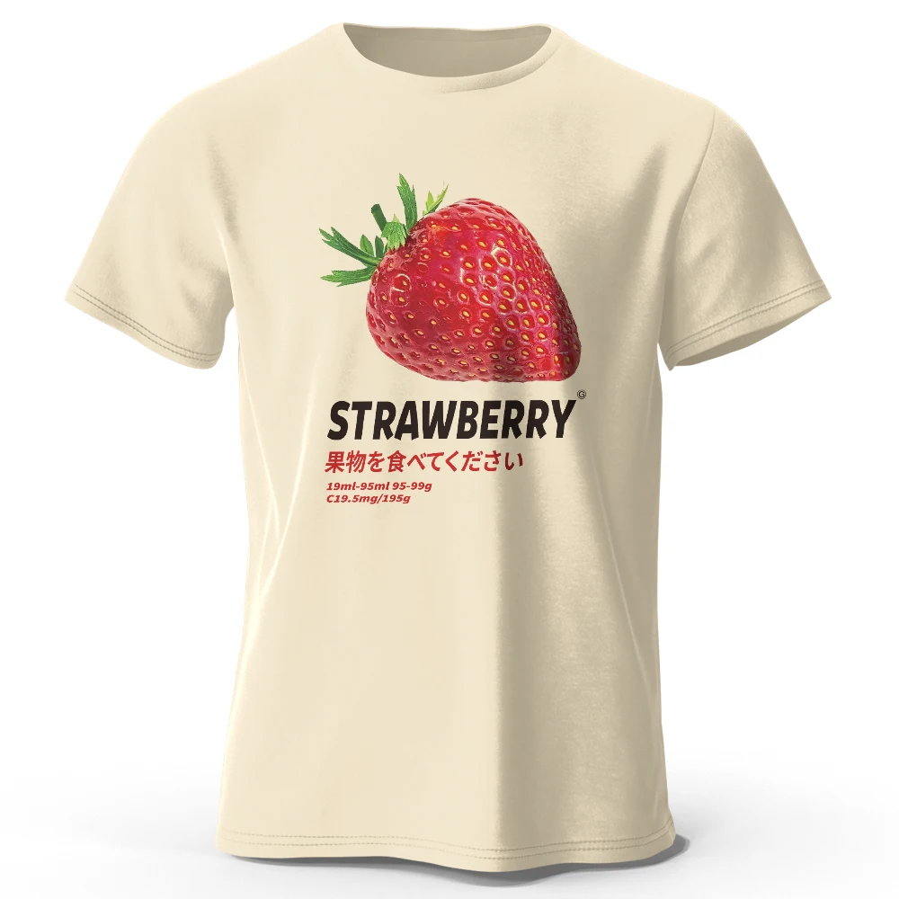 T-Shirt mit Erdbeer-Print – süßes und trendiges Sommer-Top für Männer und Frauen, weiches und bequemes T-Shirt aus reiner Baumwolle