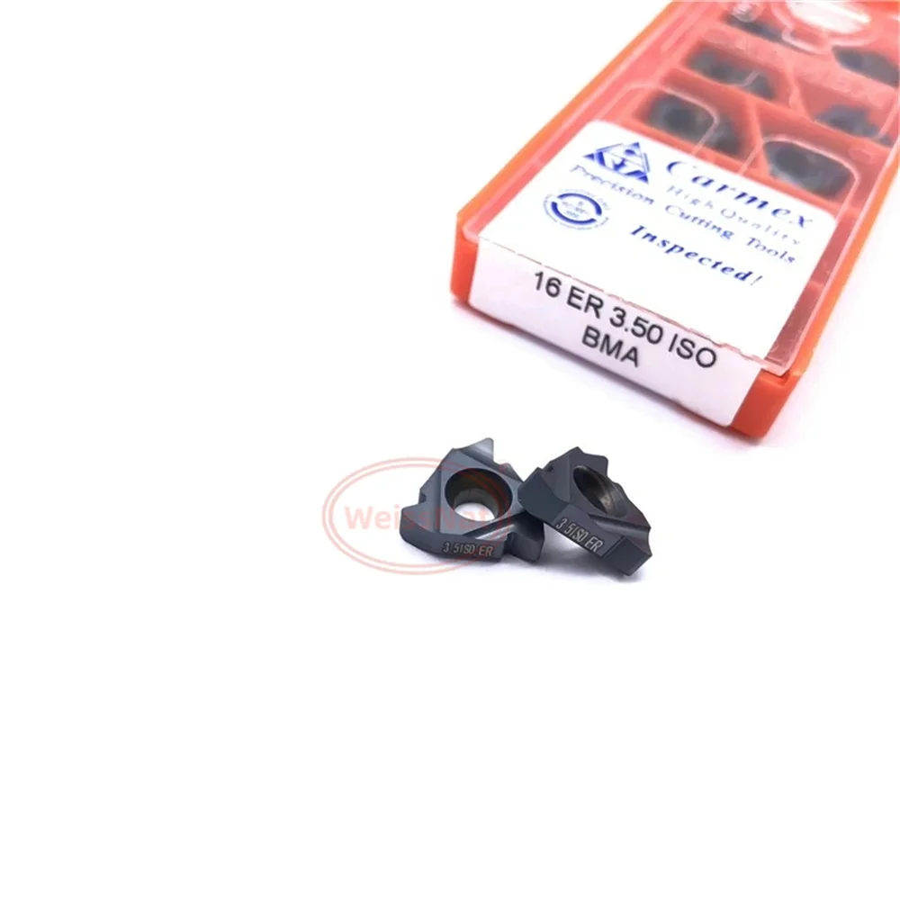 

Carmex 16IR 0.50 0.75 1.0 1.25 1.50 1.75 2.0 2.5 ISO BMA Threading Inserts, Thread Turning Tools,16NR Insert