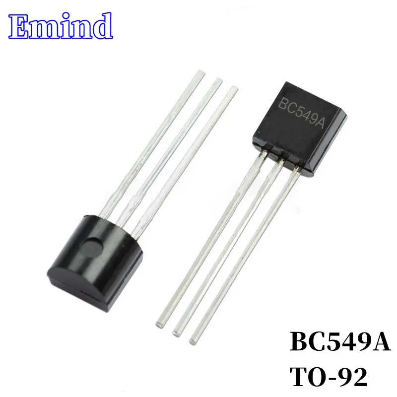 Transistor bipolar 30v/100ma do amplificador de 100 pces bc549a dip para-92 tipo