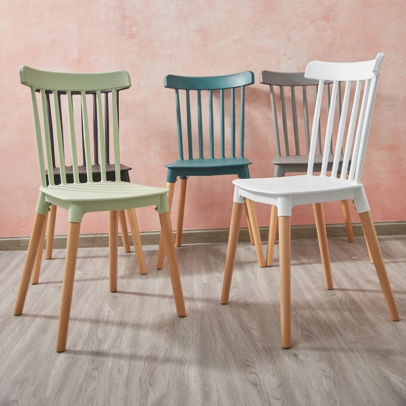 Manufacturer Modern Simple Leisure ins Negotiate Hotel Milk Tea Shop Cosmetic Wood Chair Nordic Plastic PP Dining Chair