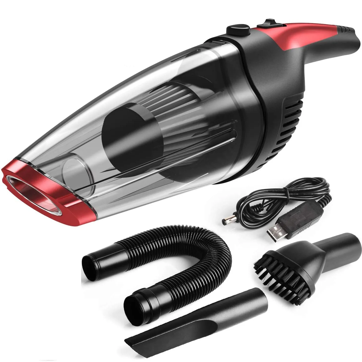 

Handheld Vacuum, Powerful Suction Portable Vacuum Cleaner for Home and Car Wireless Vacuum Cleaner USB Charge Red