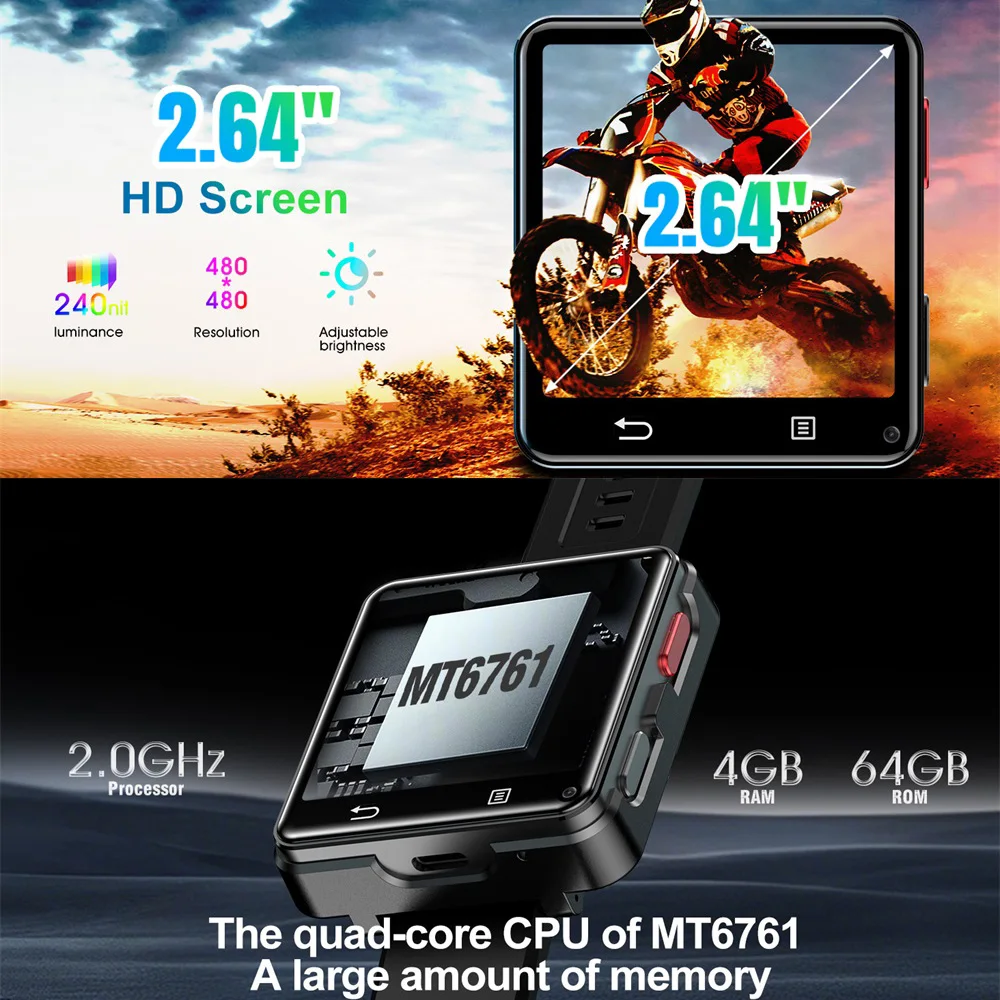 Jam Tangan Pintar Mini 4GB+64GB Unduh Aplikasi Smartwatch Kamera Ganda Panggilan Video 4G Android Smart Watch Wifi GPS Jam Tangan Pria SOS Wanita