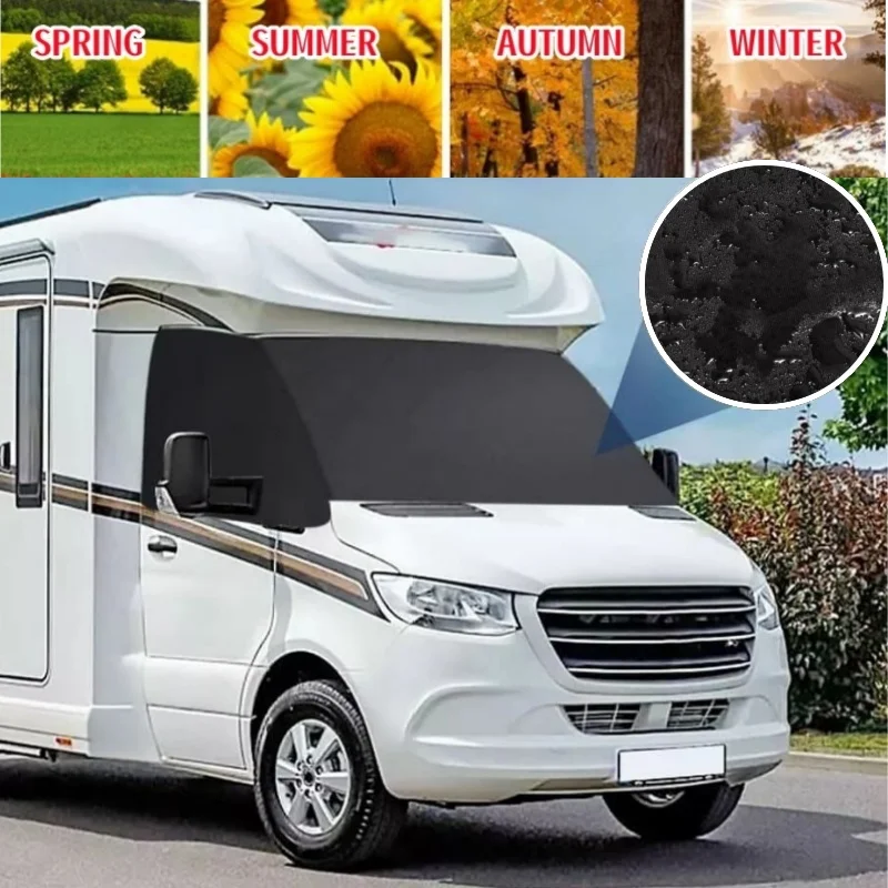 

Front Window Sunshade Screen Wrap Waterproof Black Out Blind Windscreen Cover For Vauxhall Vivaro Exterior Protection Car Covers